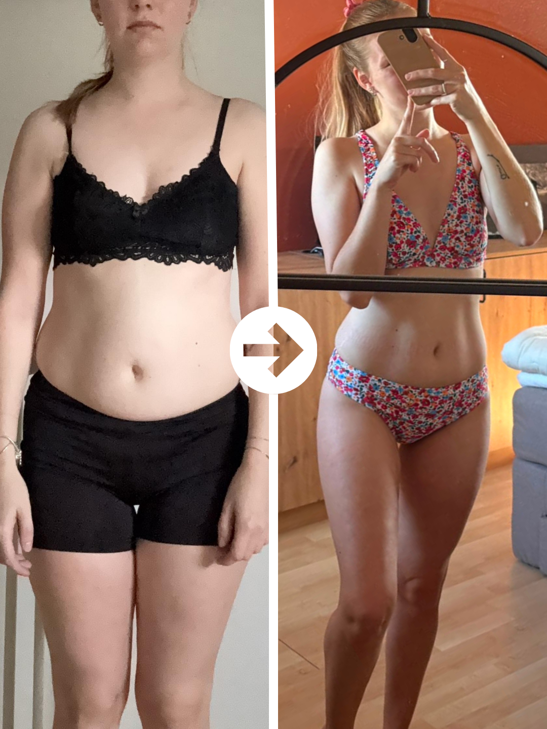 Resultaat van een Fit Mom-client: zichtbare bodyrecompositie